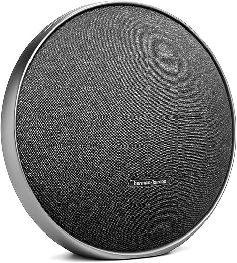 Harman Kardon Onyx Studio 9 - 便携式立体声蓝牙家用扬声器,内置电池和 USB 充电,自调音和多扬声器连接 Auracast 出品 - 黑色